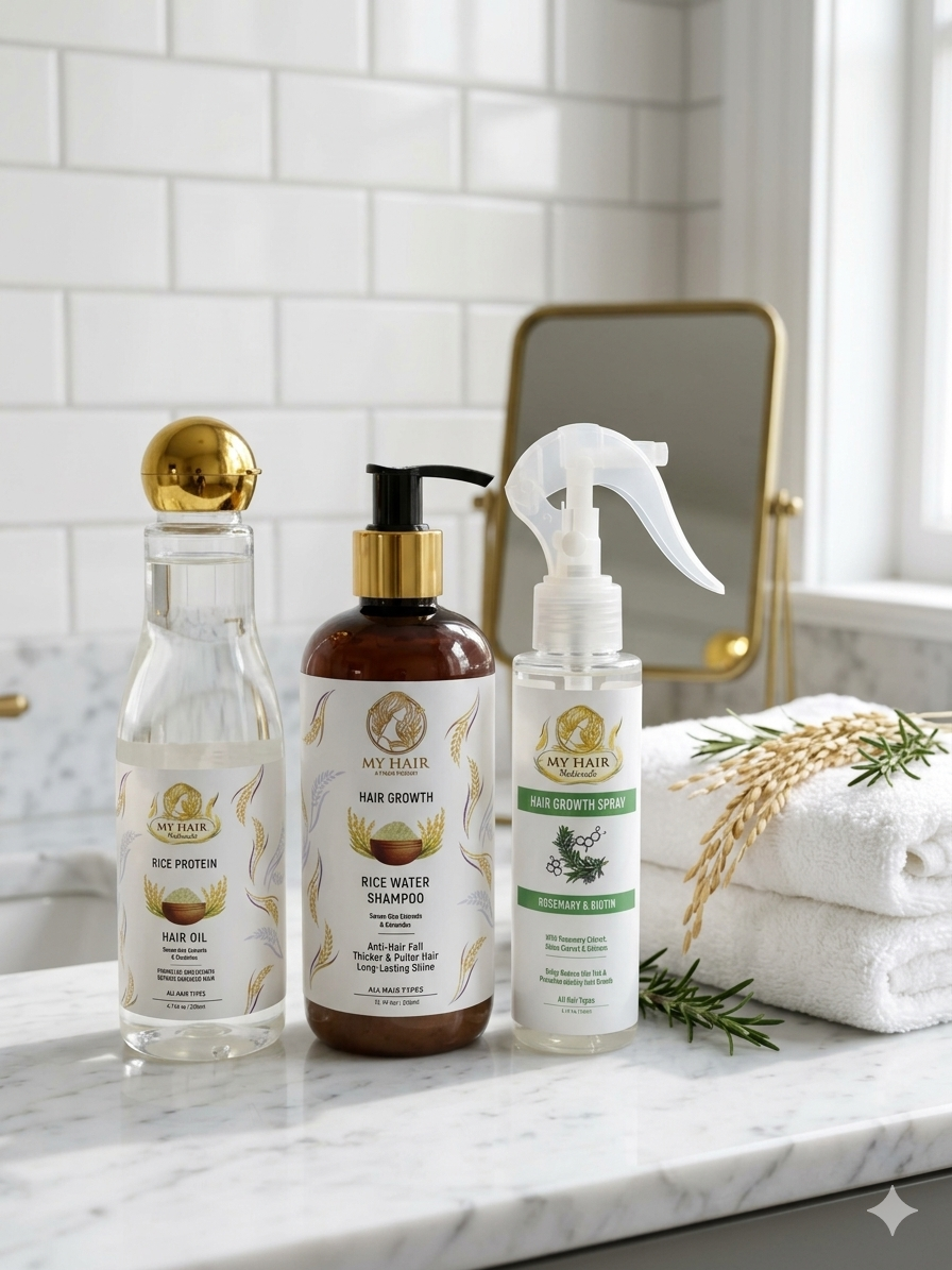 MYHAIR naturals Anti hairfall hero combo (spray,oil,shampoo)